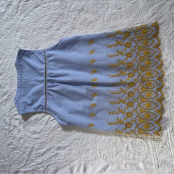 Skies Are Blue Sleeveless Top / Blouse Blue & Gold Size Small - Picture 9 of 11